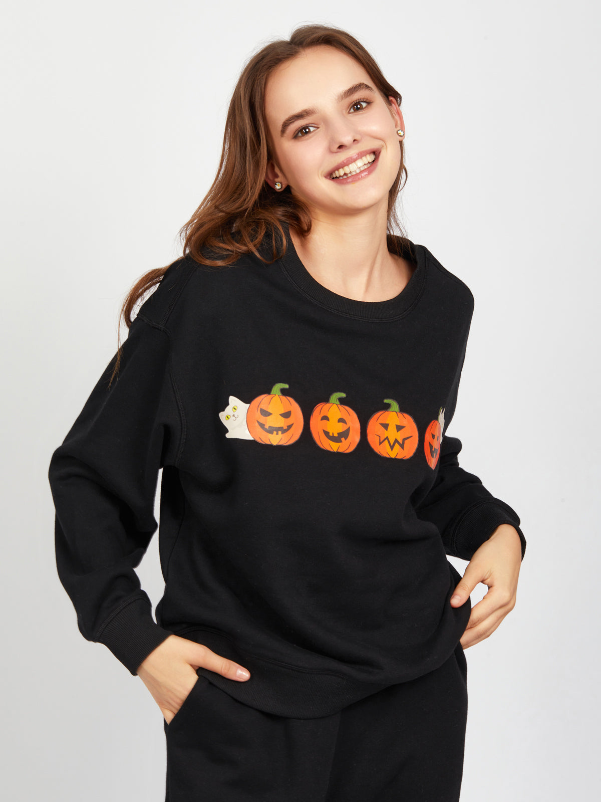 Spooky Pumpkins Graphic Sweatshirt