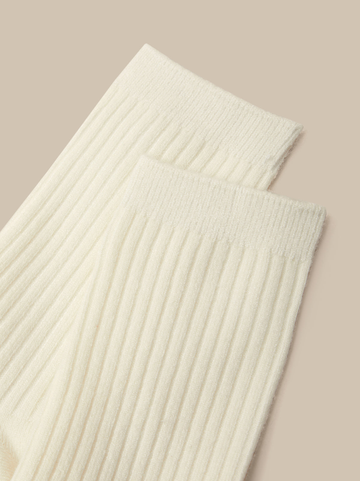 Wool Blend Ribbed Crew Socks