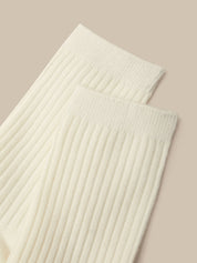 Wool Blend Ribbed Crew Socks