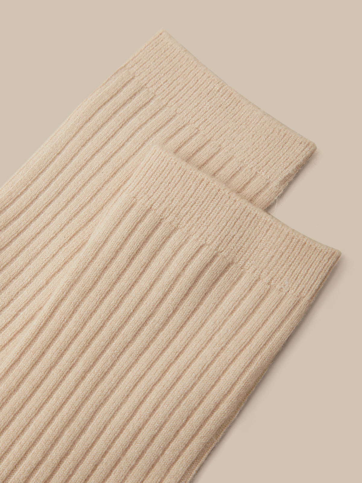 Wool Blend Ribbed Crew Socks