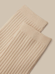 Wool Blend Ribbed Crew Socks