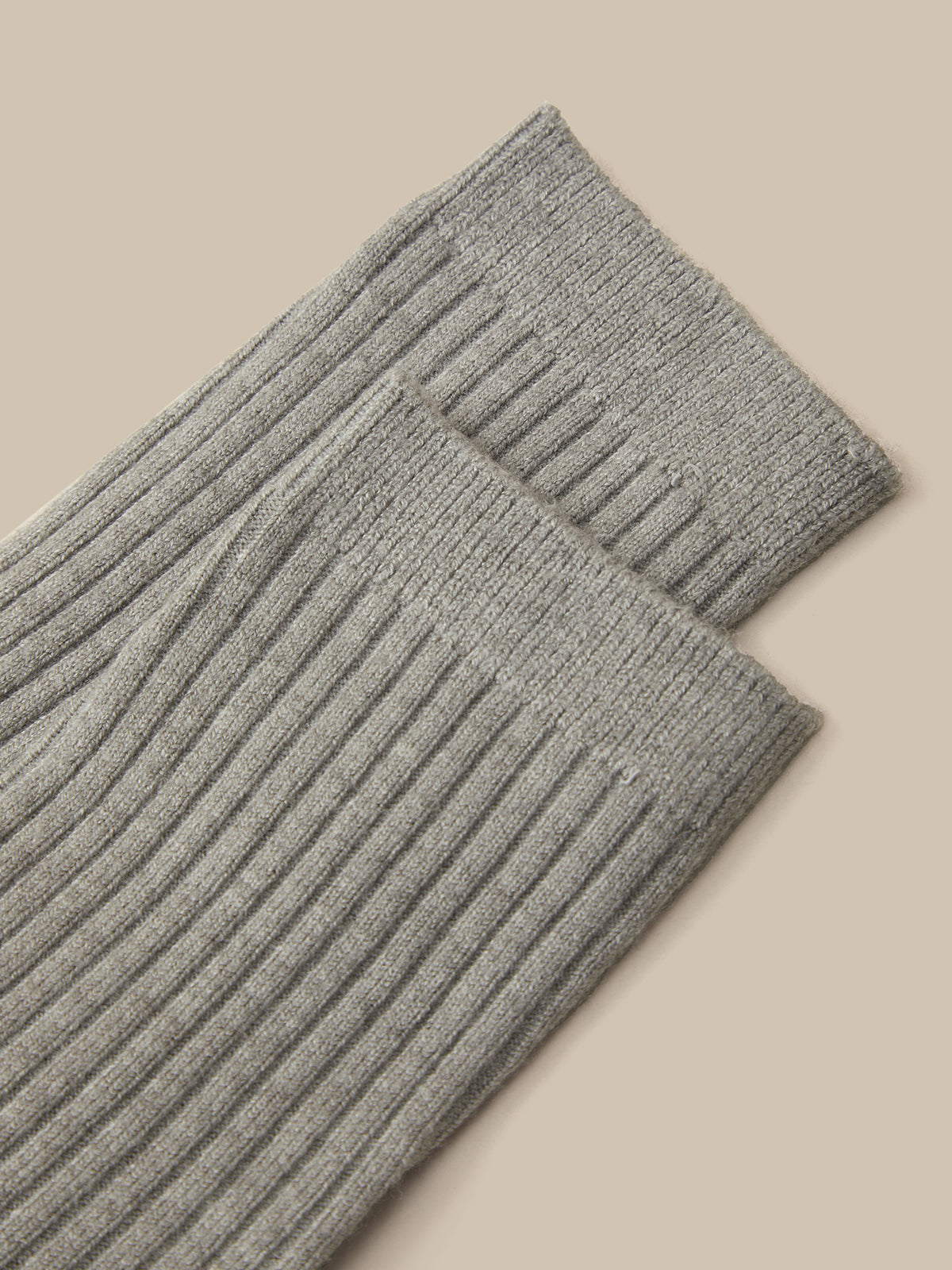 Wool Blend Ribbed Crew Socks