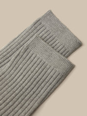 Wool Blend Ribbed Crew Socks