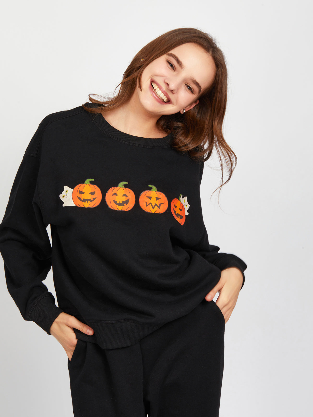 Spooky Pumpkins Graphic Sweatshirt