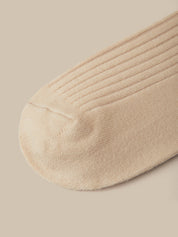 Wool Blend Ribbed Crew Socks