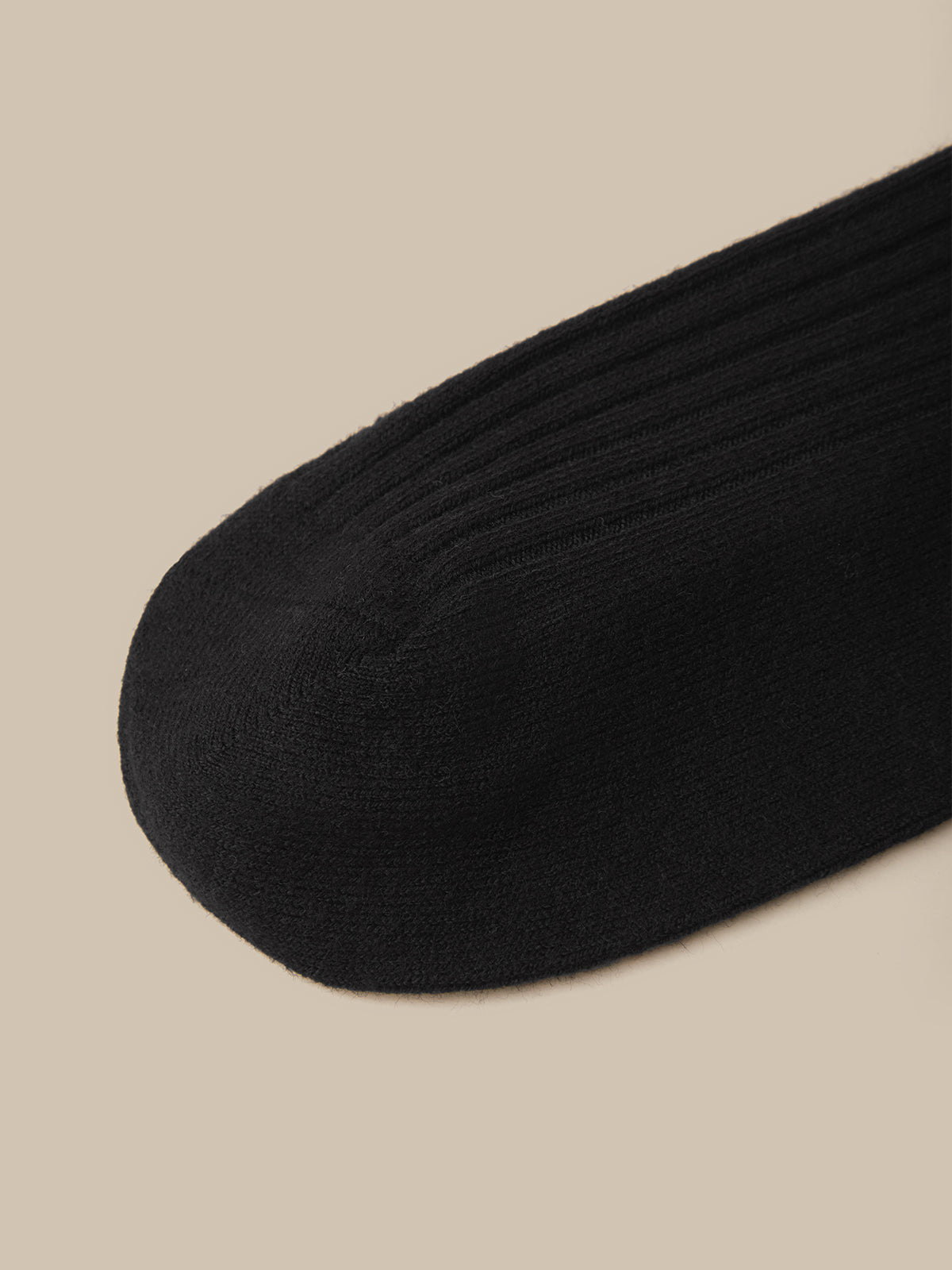 Wool Blend Ribbed Crew Socks