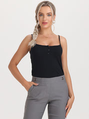 Rib Button Front Camisole