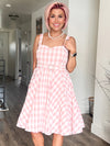 Checkered Fit & Flare Dress