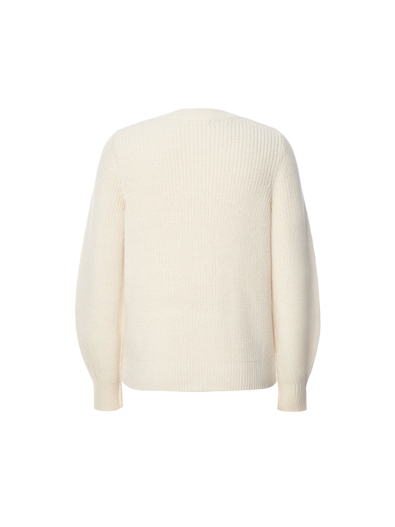 Pearls Cable With Shaker Crewneck Pullover