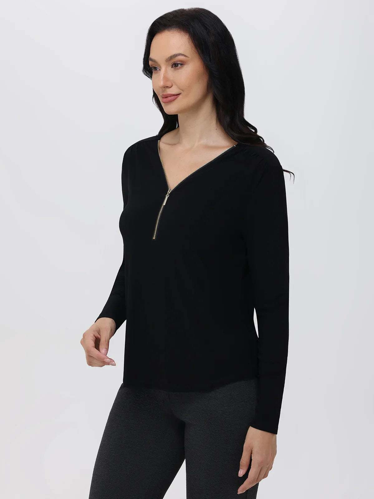 Ruched Shoulder Cool Feel Top