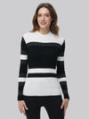 Colorblock Mockneck Rib Pullover