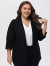 Plus Rolled Sleeve Blazer