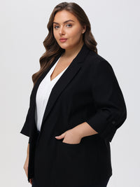 Plus Rolled Sleeve Blazer