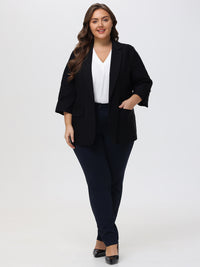 Plus Rolled Sleeve Blazer