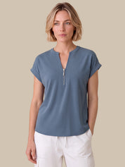 Zipper Neck Cool Feel Top