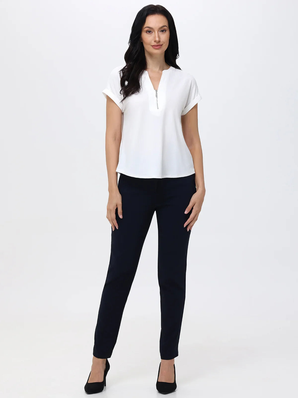 Zipper Neck Cool Feel Top