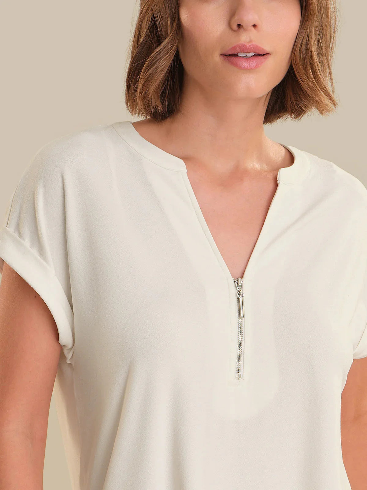 Zipper Neck Cool Feel Top