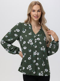 Floral Popover Blouse