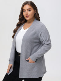 Plus Raglan Sleeve Open Cardigan