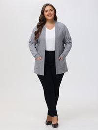 Plus Raglan Sleeve Open Cardigan