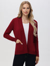 Wide Rib Trim Open Cardigan