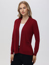 Wide Rib Trim Open Cardigan