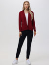 Wide Rib Trim Open Cardigan