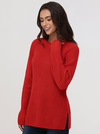 Shaker-Stitch Crewneck Sweater