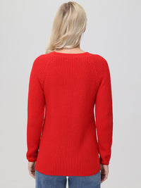 Shaker-Stitch Crewneck Sweater