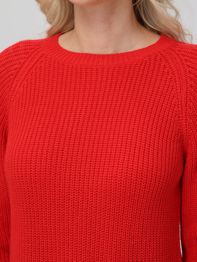 Shaker-Stitch Crewneck Sweater