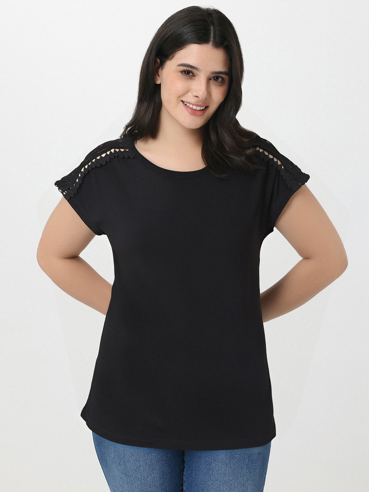 Crochet Lace Trim Cool Feel Top