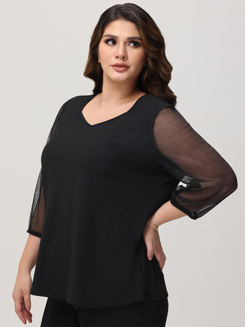 Plus Sweetheart Neck Ruched Cool Top