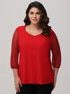 Plus Sweetheart Neck Ruched Cool Top