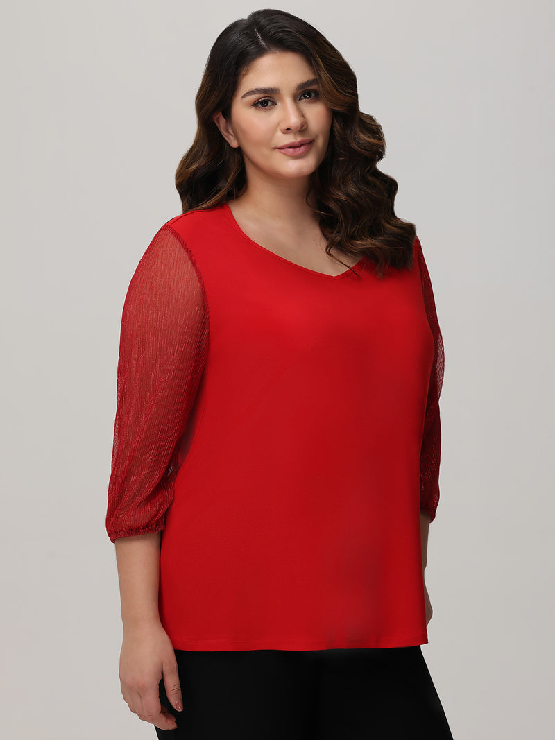 Plus Sweetheart Neck Ruched Cool Top