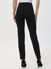 Luxe Ponte Five Pocket Stretch Straight Leg Little Black Pants