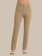 Beige pants on a neutral background