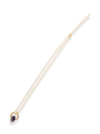 Necklace With Black Shiny Zircon Pendant