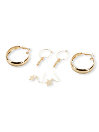 3-Pack Gold Earring Set