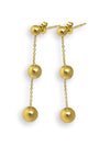 Golden Ball Linear Drop Earrings
