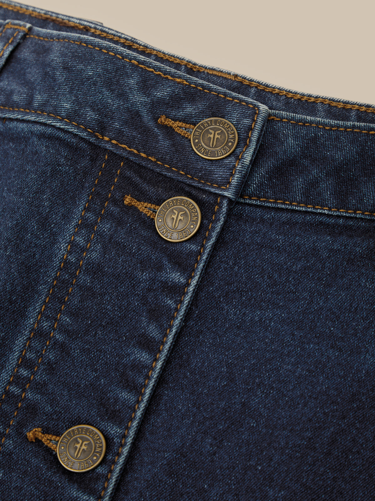 Denim Button Front Mini Skirt