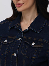 Classic Denim Jacket In Dark Wash