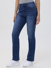 Petite Kick Out Mid Rise Jean In Medium Wash