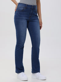 Petite Kick Out Mid Rise Jean In Medium Wash