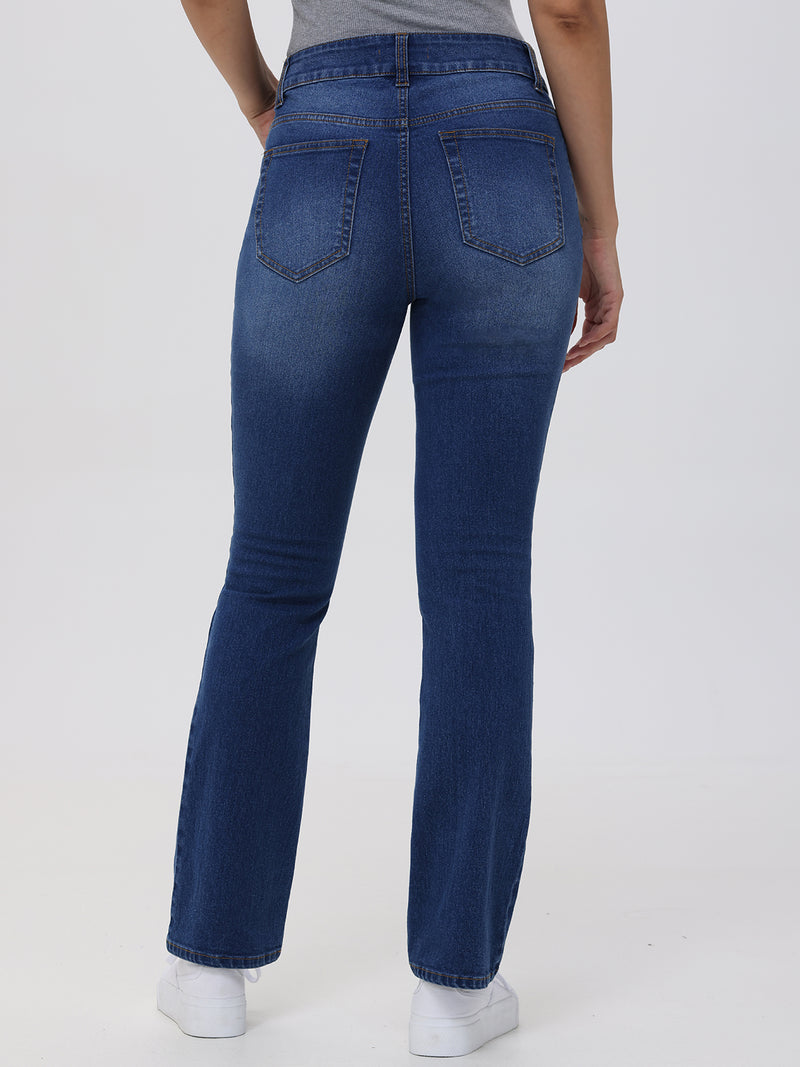 Petite Kick Out Mid Rise Jean In Medium Wash