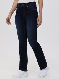 Petite Kick Out Mid Rise Jean In Dark Wash