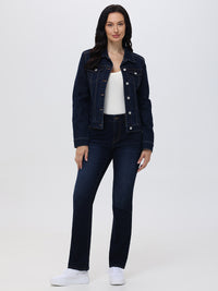 Petite Kick Out Mid Rise Jean In Dark Wash