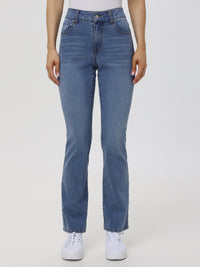 Petite Kick Out Mid Rise Jean In Light Wash