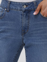 Petite Kick Out Mid Rise Jean In Light Wash