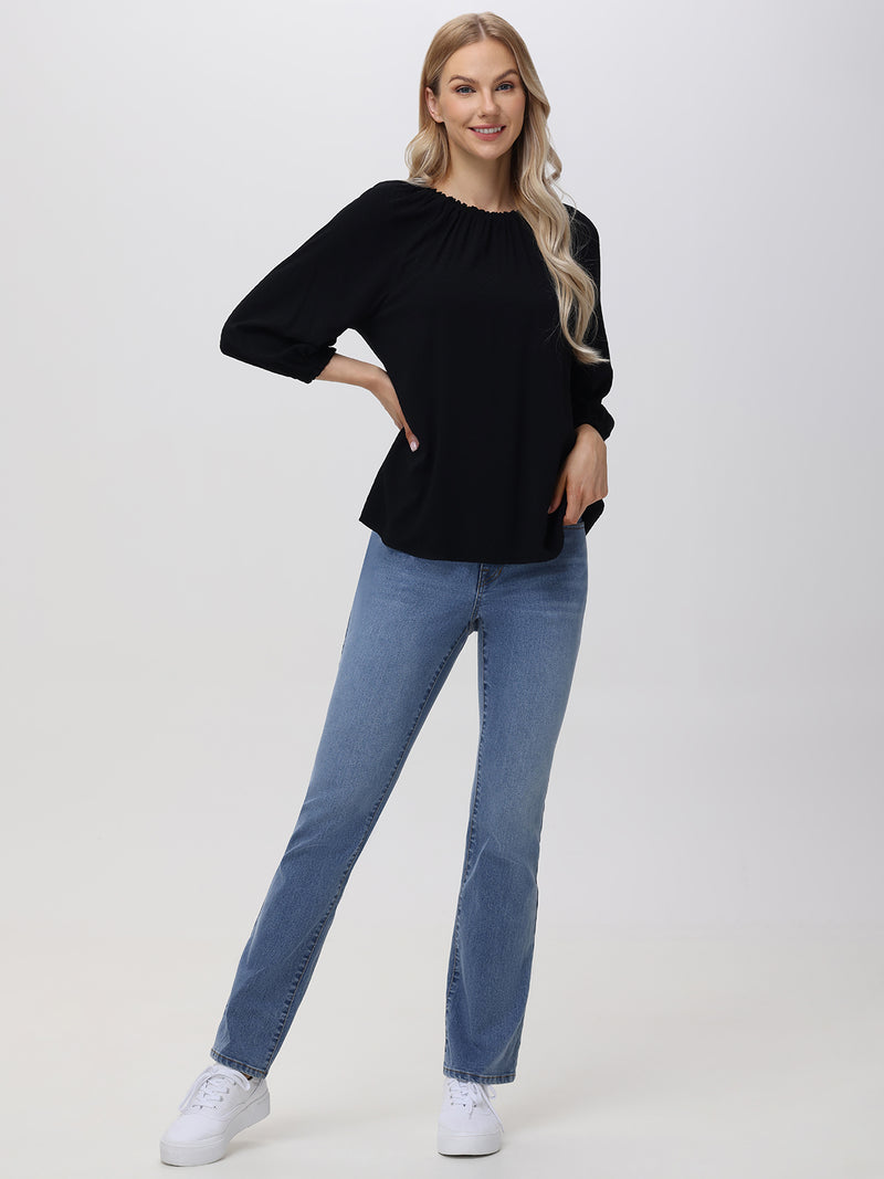 Petite Kick Out Mid Rise Jean In Light Wash