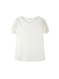 Pleated Sleeves Tee Top